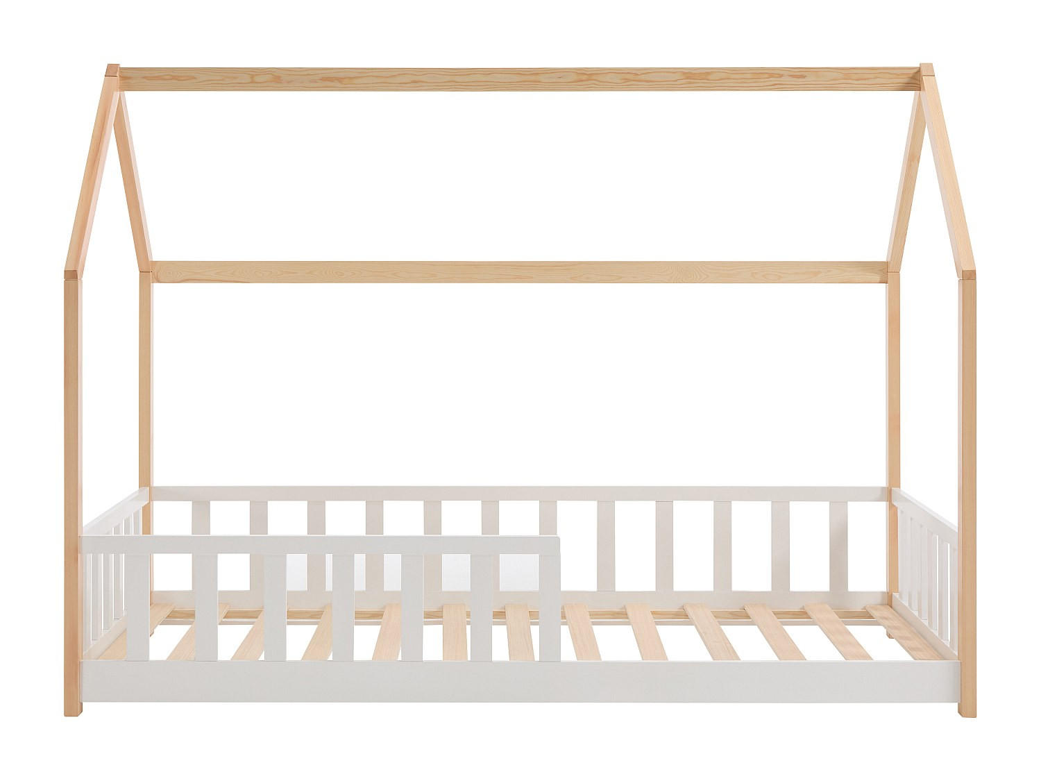 HAUSBETT - 1 Person - holz - naturfarben hell, weiß Martevi - Naturfarben/Weiß, Holz (90/190cm) - Vente-Unique
