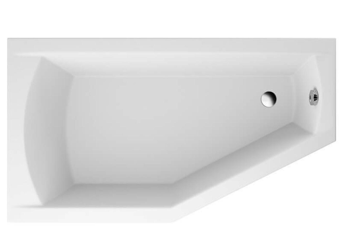BADEWANNE Eckwanne SELENA 160/90 Links mit Styro Ablauf Füße - Weiß, Kunststoff (90/59/160cm) - bad land