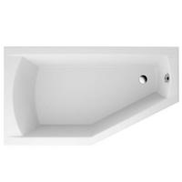 BADEWANNE Eckwanne SELENA 160/90 Links mit Styro Ablauf Füße - Weiß, Kunststoff (90/59/160cm) - bad land