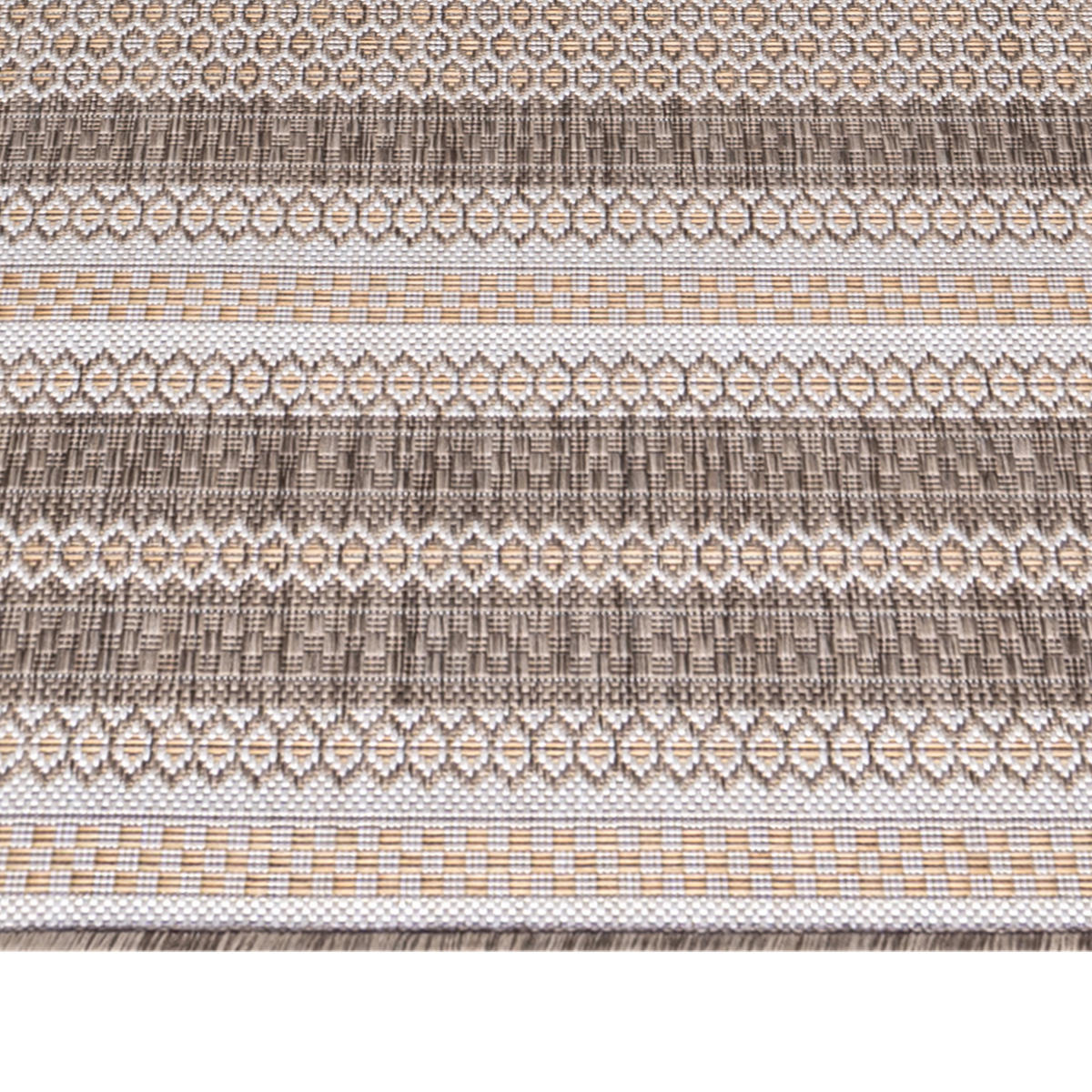 TEPPICH Outdoor Flachgewebe Vintage-Look Polypropylen Balkon Beige Läufer 80x150 - Beige, Textil (80/150cm) - KADIMA DESIGN