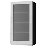HÄNGESCHRANK Florence W4S/50 Schwarz / RAL 9003 signalweiß HG 50 / 32,5 / 96cm - Türanschlag links - Weiß Hochglanz/Schwarz, Holz/Holzwerkstoff (50/96/32.5cm) - Feldmann-Wohnen