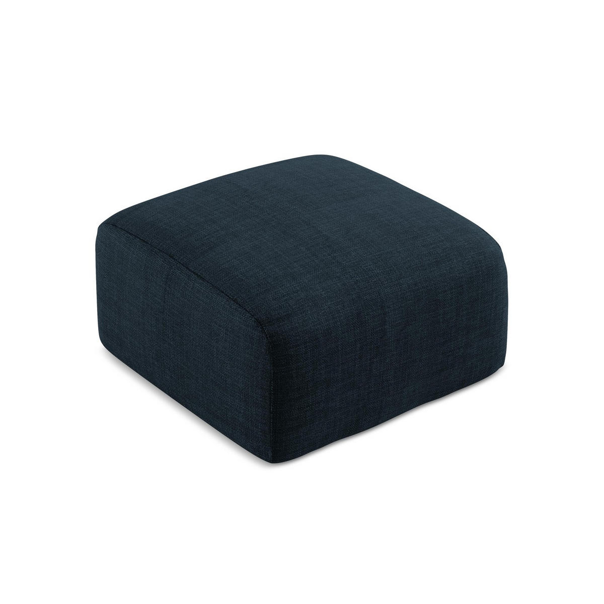 POUF Strukturstoff Blau - Blau/Schwarz, Holzwerkstoff/Kunststoff (65/40/65cm) - LaMiaSofa