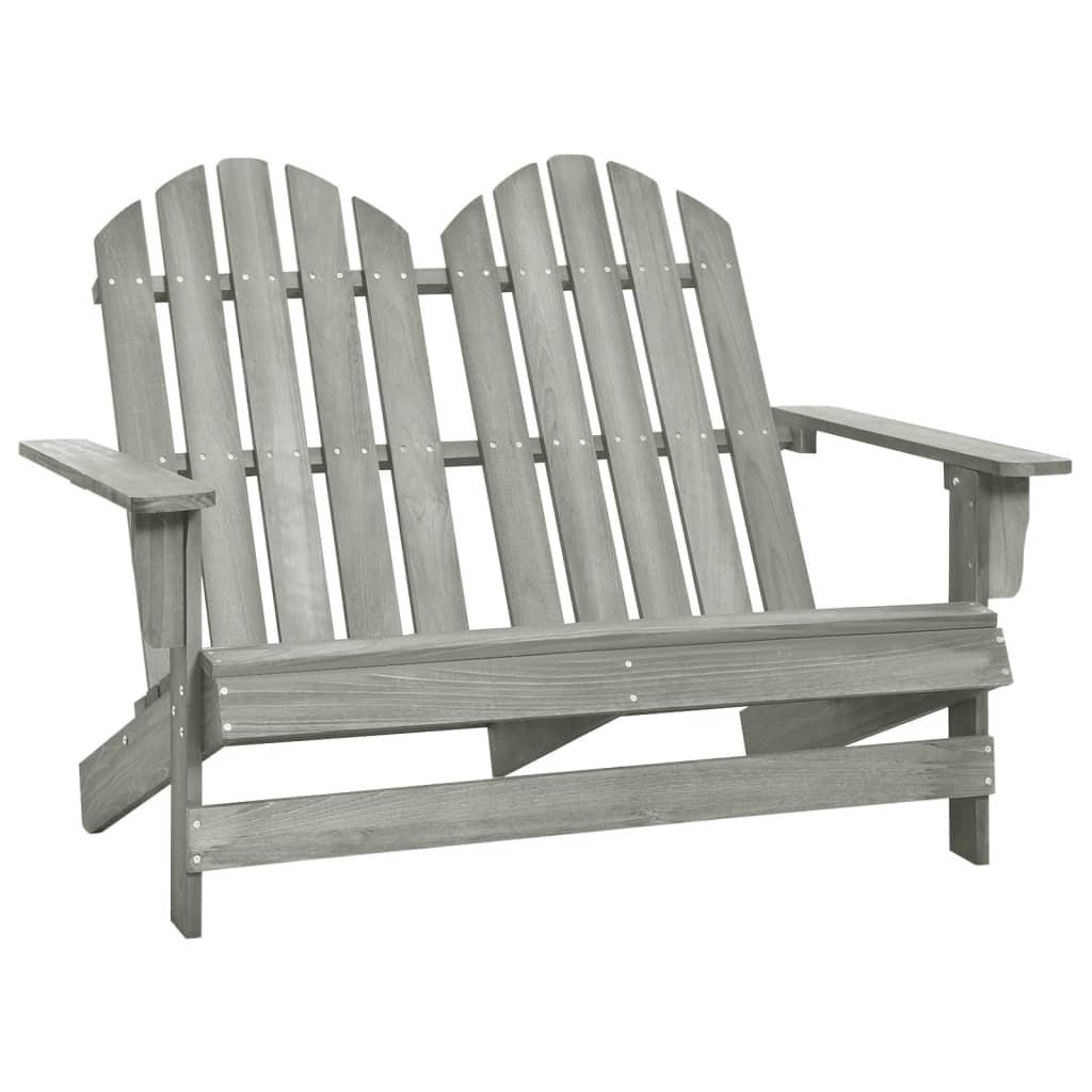 ADIRONDACK-GARTENBANK 2-Sitzer Massivholz Tanne Grau - Grau, Holz (100/89.5/85.5cm) - furnicato