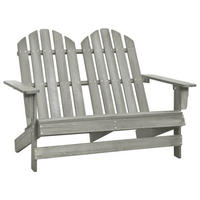 ADIRONDACK-GARTENBANK 2-Sitzer Massivholz Tanne Grau - Grau, Holz (100/89.5/85.5cm) - furnicato