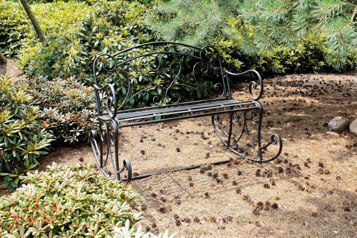 SCHAUKELBANK Lagos Mattschwarz Stahl Gartenbank Metallbank - Schwarz, Metall (110/94/101cm) - DELUKE