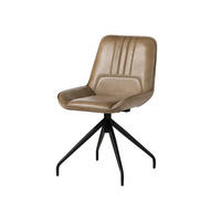 STUHL Echtleder 49 x 56 x 83 cm beige IRON LABEL #610 - Beige, Leder (49/83/56cm) - Massivmoebel24