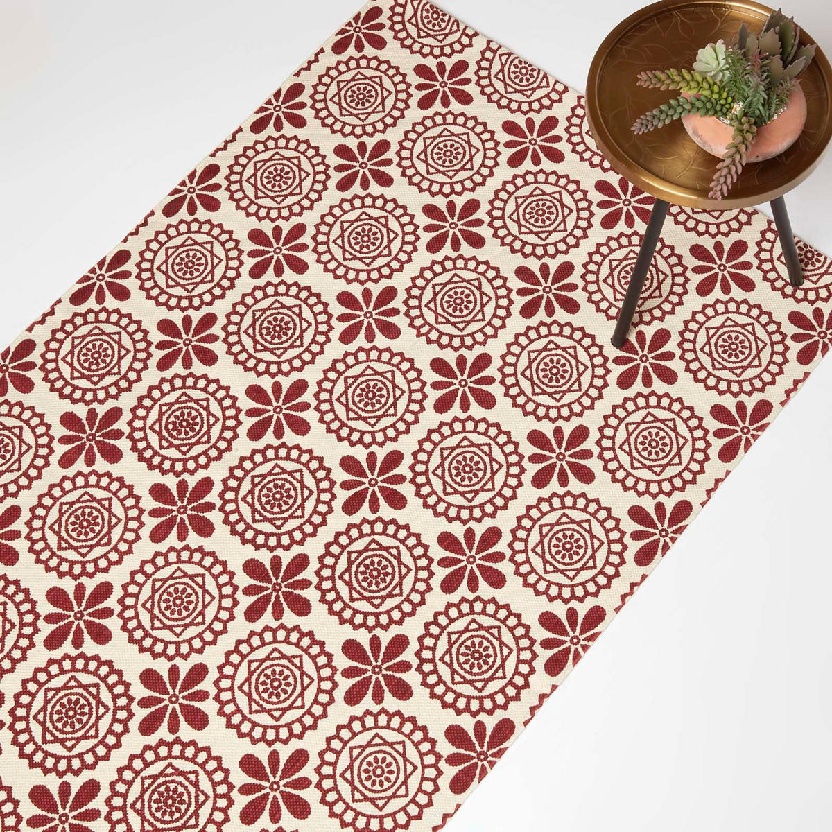 BAUMWOLLTEPPICH Cassia gemustert 160/230 cm - Rot, Textil (160/230cm) - Homescapes