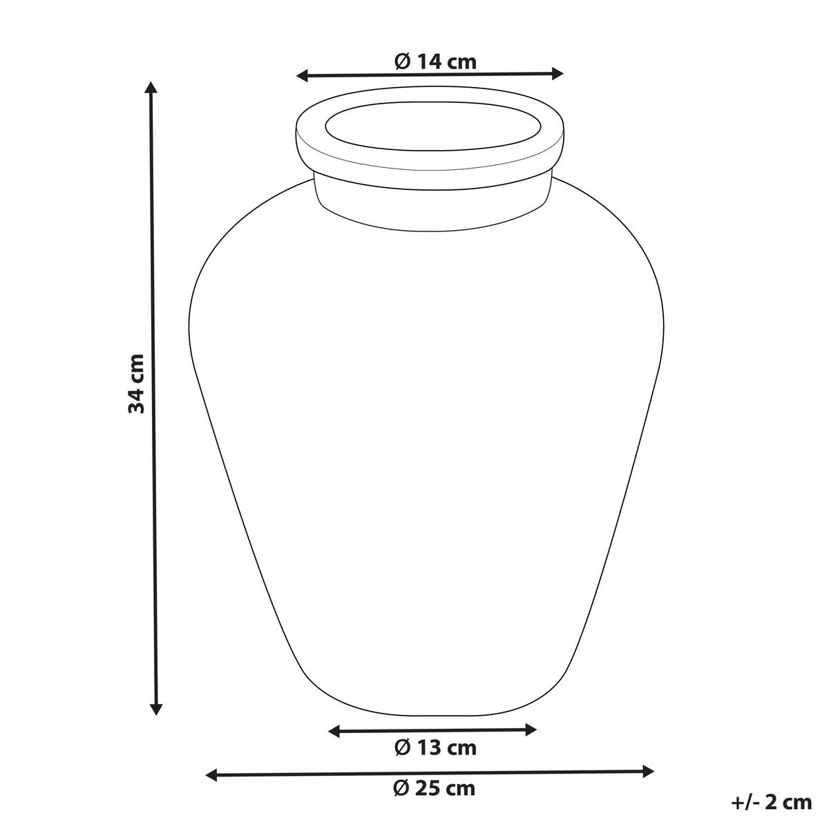 DEKOVASE Terrakotta violett Amathus - Violett, Stein (34cm) - Beliani