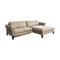 ECKSOFA MIT MOTORISCHER RELAXFUNKTION MALTA Beige Webstoff - Beige/Schwarz, Buchenholz/Textil (302/175cm) - KAWOLA