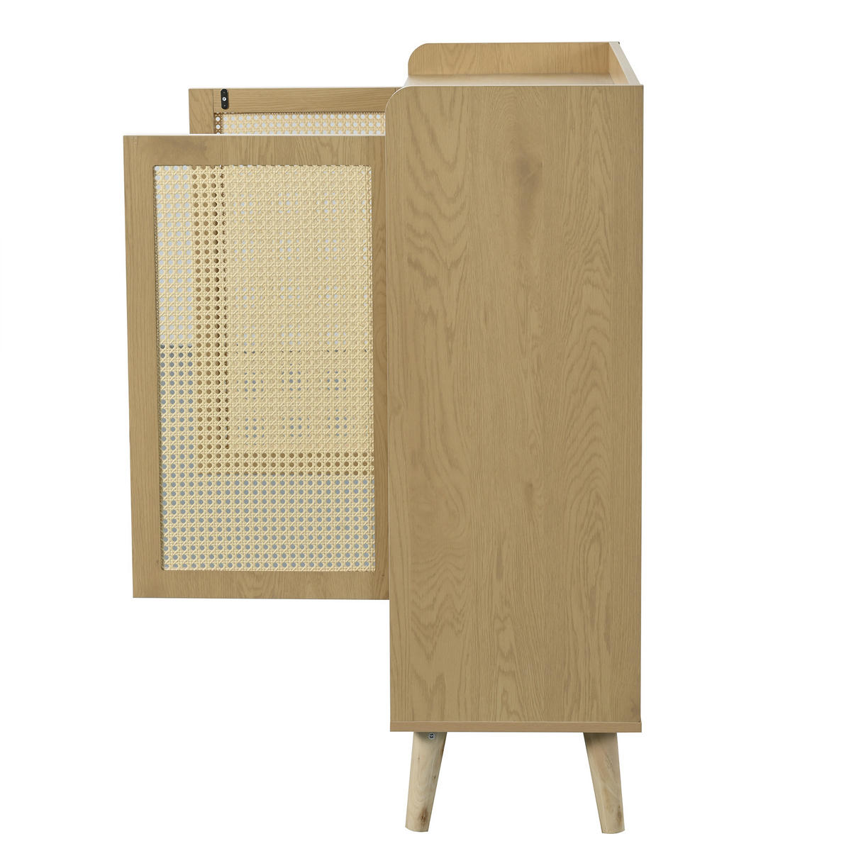 SCHUHSCHRANK Rattan Natural 80x35x105cm - Eichefarben, Holzwerkstoff (35/105/80cm) - FLIEKS