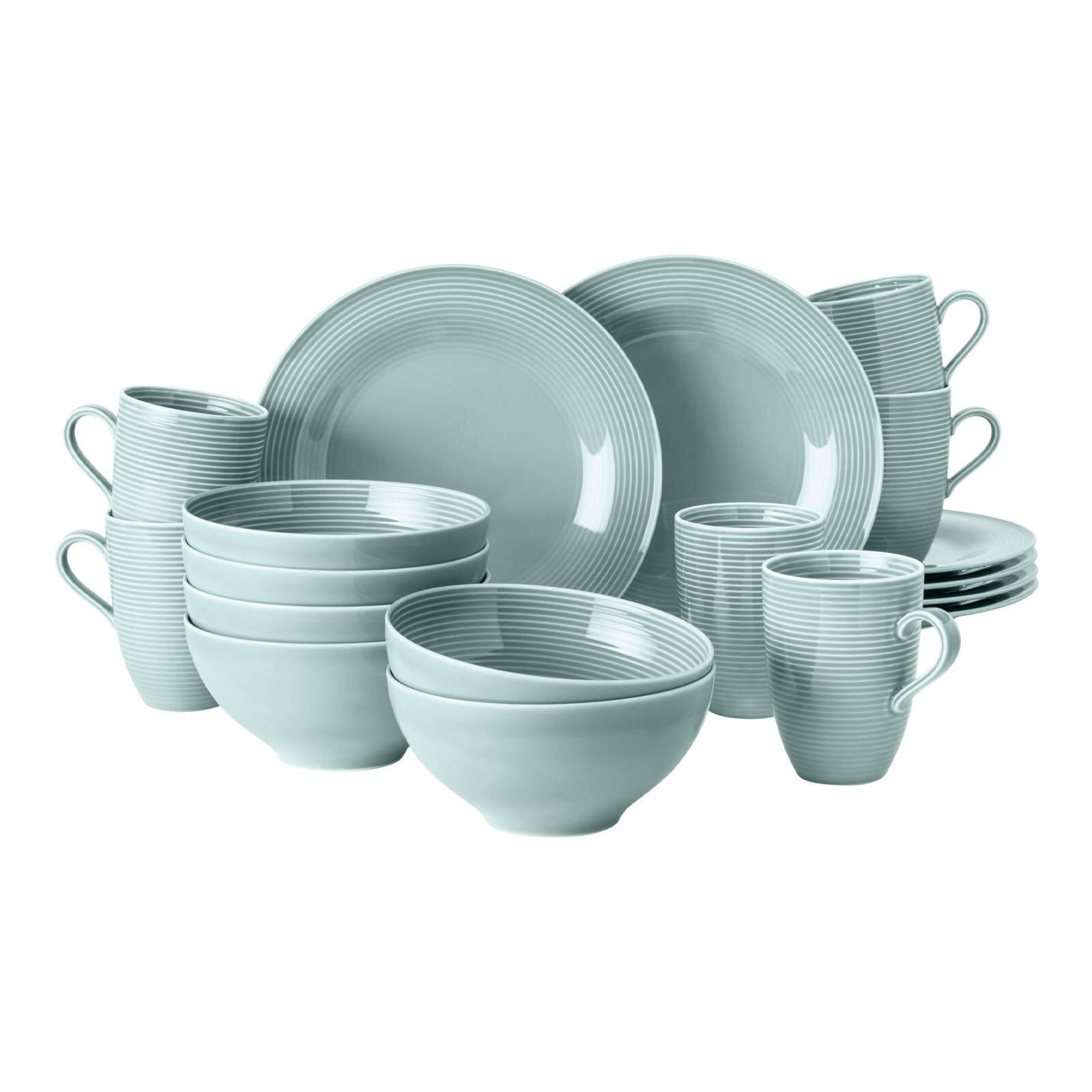 FRÜHSTÜCKS-SET Beat Color Glaze Arktisblau 18er Set - Blau, Keramik (1/1/1cm) - Seltmann Weiden