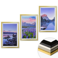 WANDBILDER 3er Set - 40x60 cm Goldrahmen - Berglandschaften mit Wasser und Himmel - Goldfarben, Kunststoff (40/60cm) - ArtPrintCave