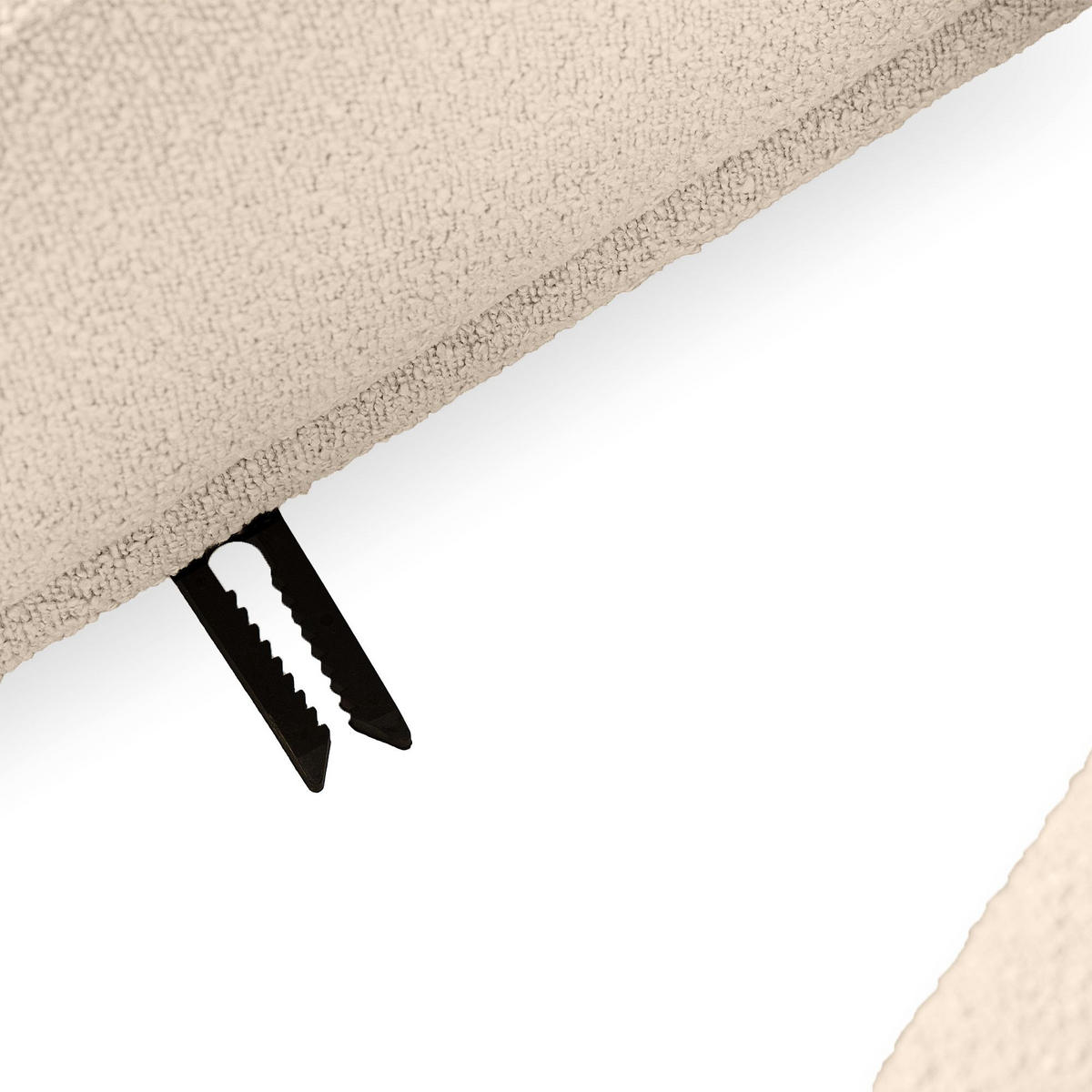 ECKSOFA-LINKS FOSERO, Bouclé - Buchefarben/Creme, Holz/Holzwerkstoff (204/155cm) - KONSIMO®