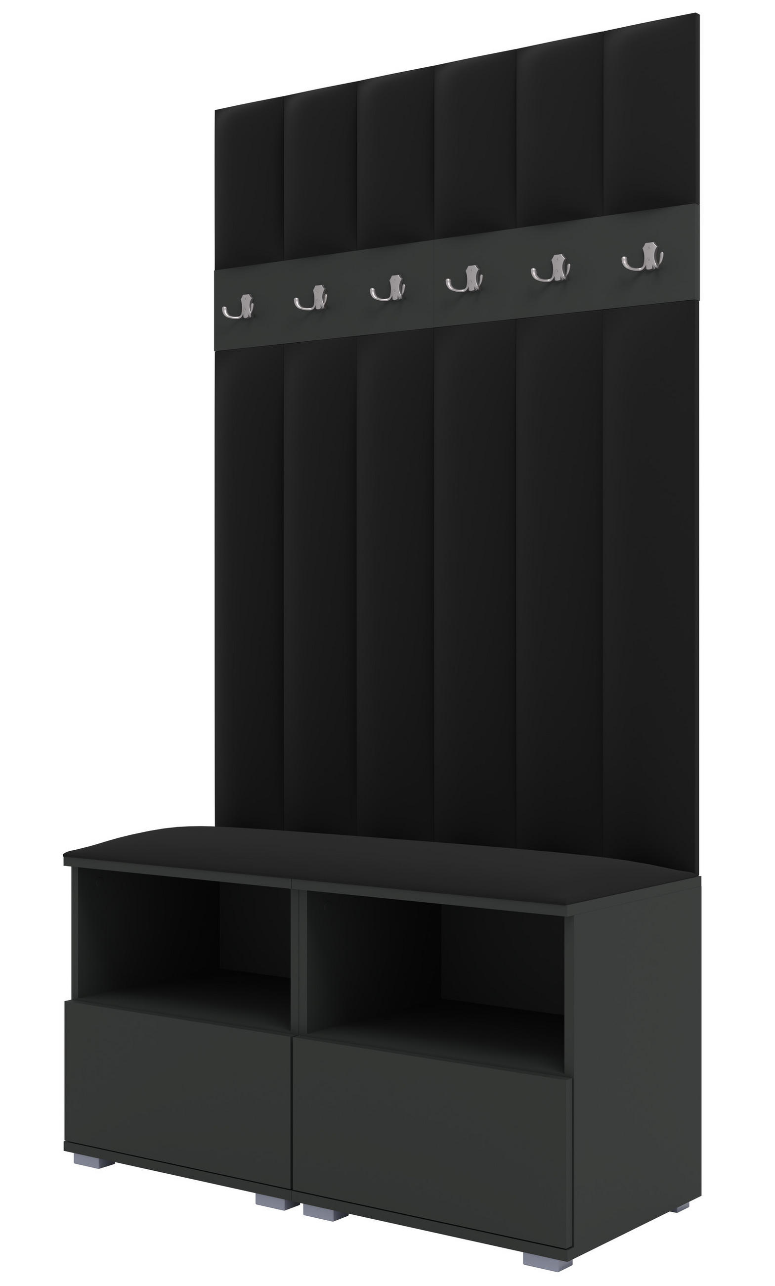 Ravio Gepolstert Graphit, Schwarz 100x187x40 cm