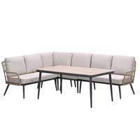 GARTENLOUNGESET Allasio 5-tlg., Premium Dining Set, Gartenmöbelset - Anthrazit, Metall - GARDEN IMPRESSIONS