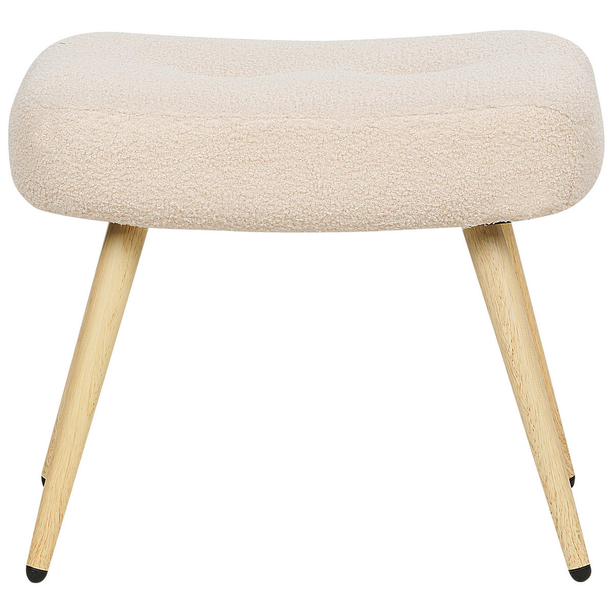 SESSEL Bouclé beige mit Hocker Vejle - Hellbraun/Beige, Textil (67/95/52cm) - Beliani
