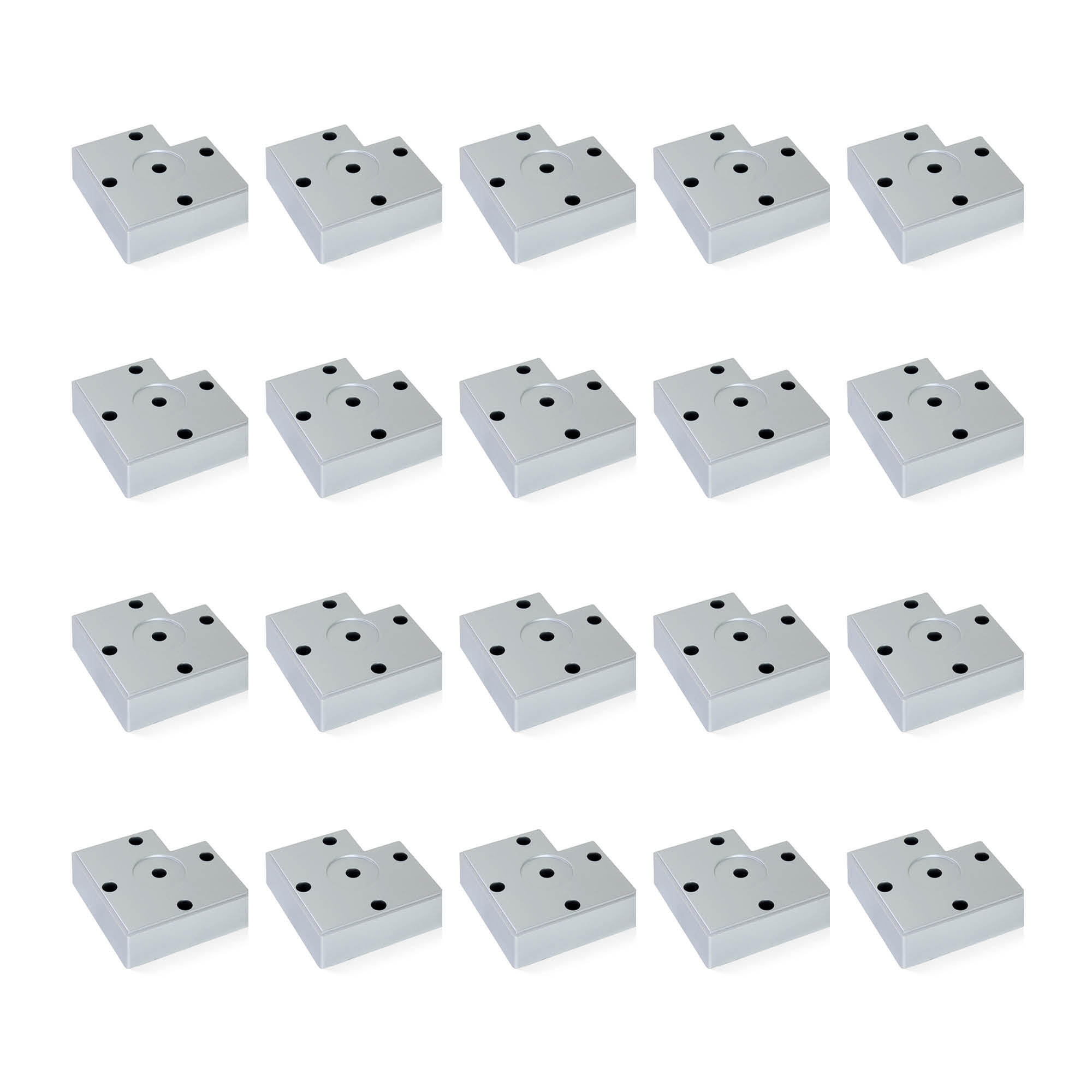 MÖBELFÜSSE Alumix 7, Höhe 15mm, Kunststoff, Silbergrau 20er-set - Silberfarben, Kunststoff (8/2/8cm) - EMUCA