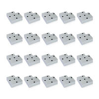 MÖBELFÜSSE Alumix 7, Höhe 15mm, Kunststoff, Silbergrau 20er-set - Silberfarben, Kunststoff (8/2/8cm) - EMUCA