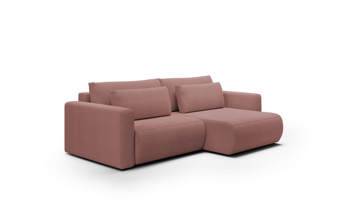 ECKSOFA mit Schlaffunktion 5-Sitzer Rosa - Pink, Textil (240/149cm) - Furnisell
