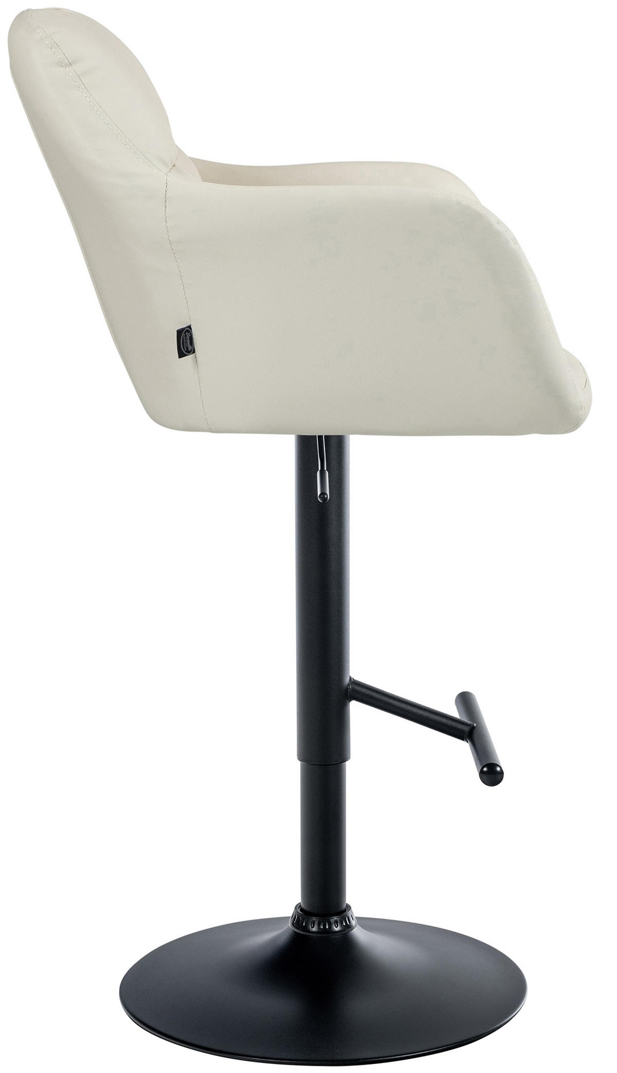BARHOCKER Nardo Kunstleder schwarz creme - Schwarz/Naturfarben, Kunststoff/Metall (57/118/59cm) - TPFLiving