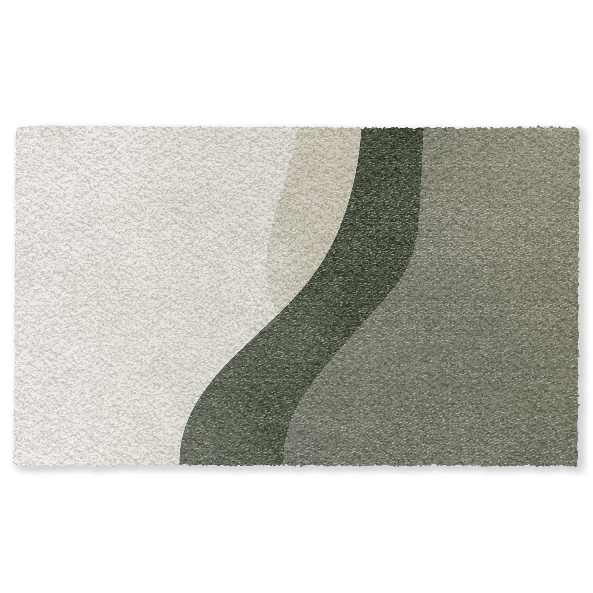 FUSSMATTE Japandi - Grün - Abstrakt - Modern Schmutzfänger 150x90 cm - Olivgrün, Kunststoff (150/90cm) - MuchoWow