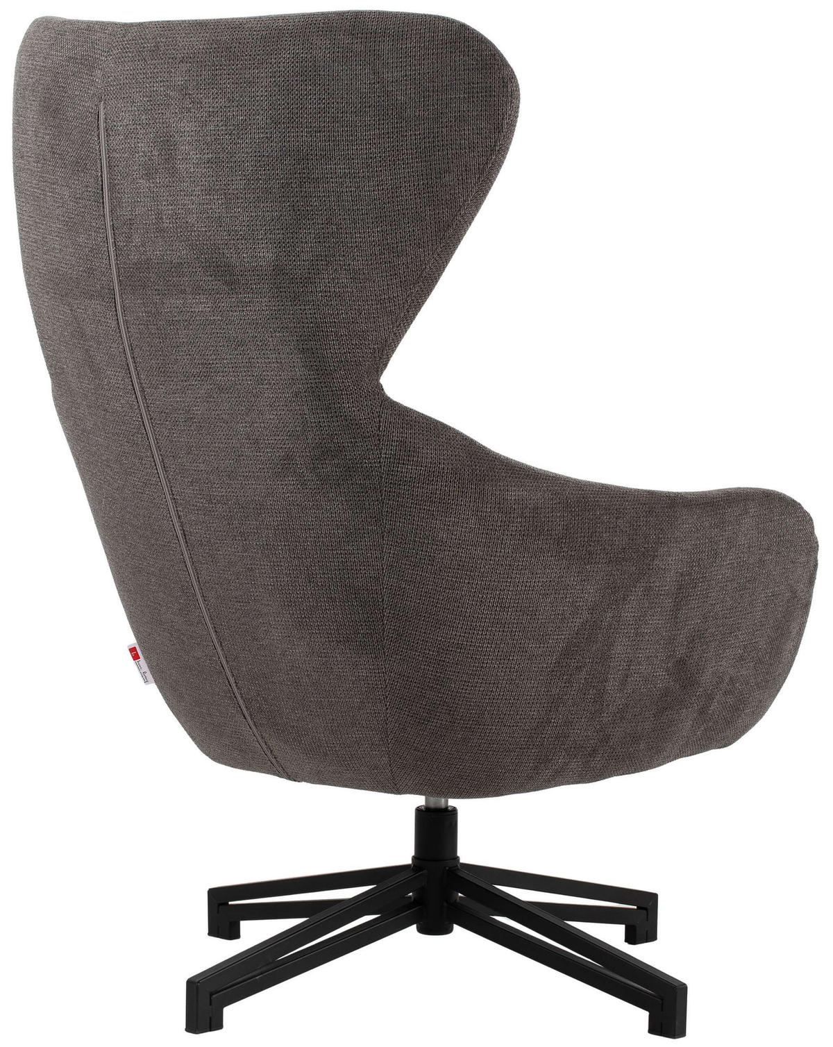 OHRENSESSEL Marconia dunkelgrau drehbar - Dunkelgrau/Schwarz, Textil/Metall (75/109/80cm) - Mr. Deko