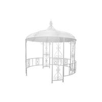 GARTENPAVILLON - 300cm x 300cm - Stahl - weiß - TILCARA - Weiß, Metall (300/198/300cm) - Vente-Unique