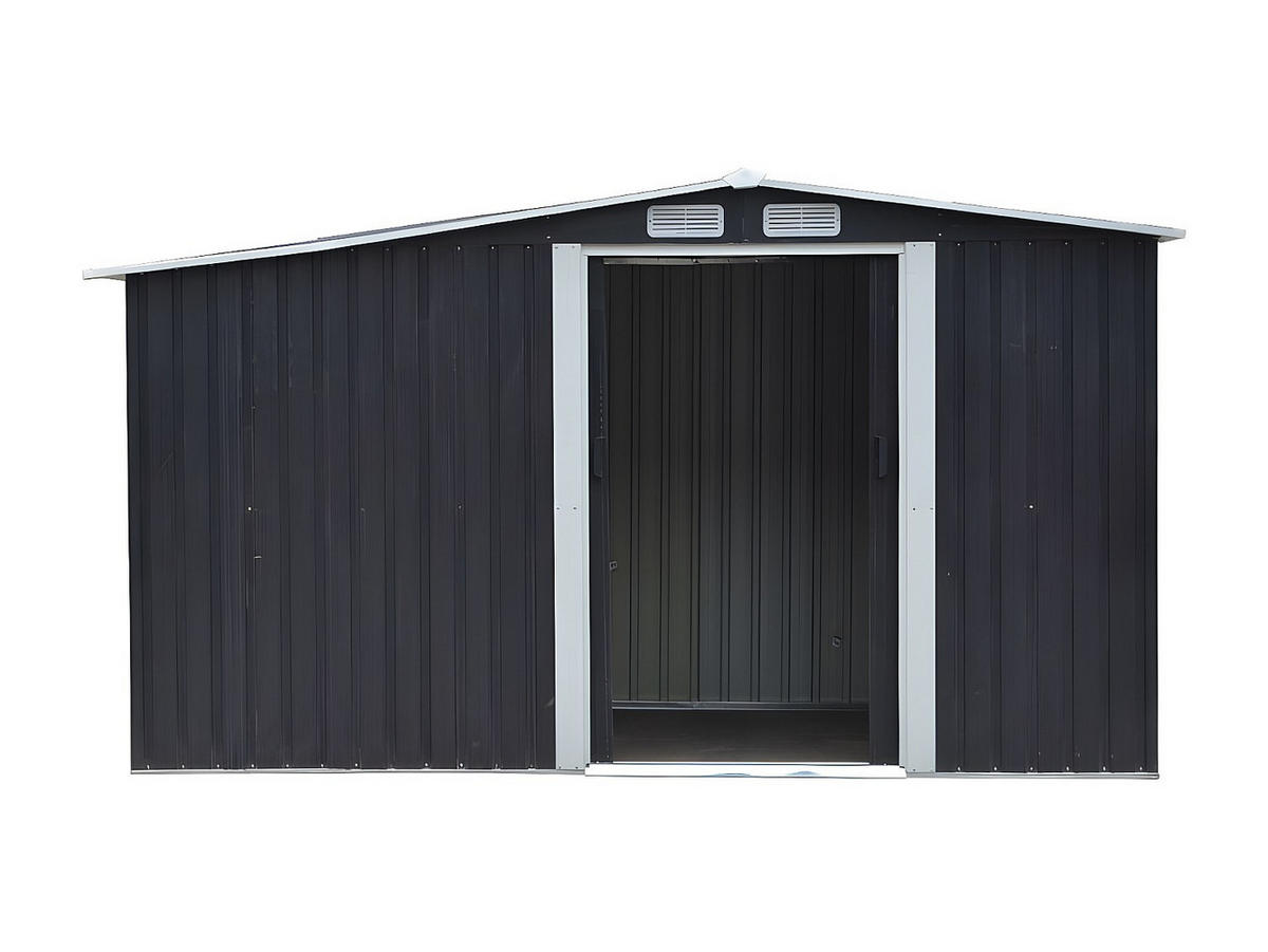 SCHREBERGARTENHAUS - 313 cm x 195 cm - metall - anthrazitgrau Lery - Anthrazit, Metall (313/154/195cm) - Vente-Unique