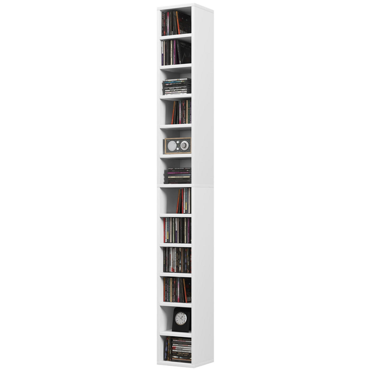 CD-REGAL DE-14437 12 Fächer, schmal und hoch Weiß - Weiß, Holzwerkstoff (20/175/21cm) - ComfortXL