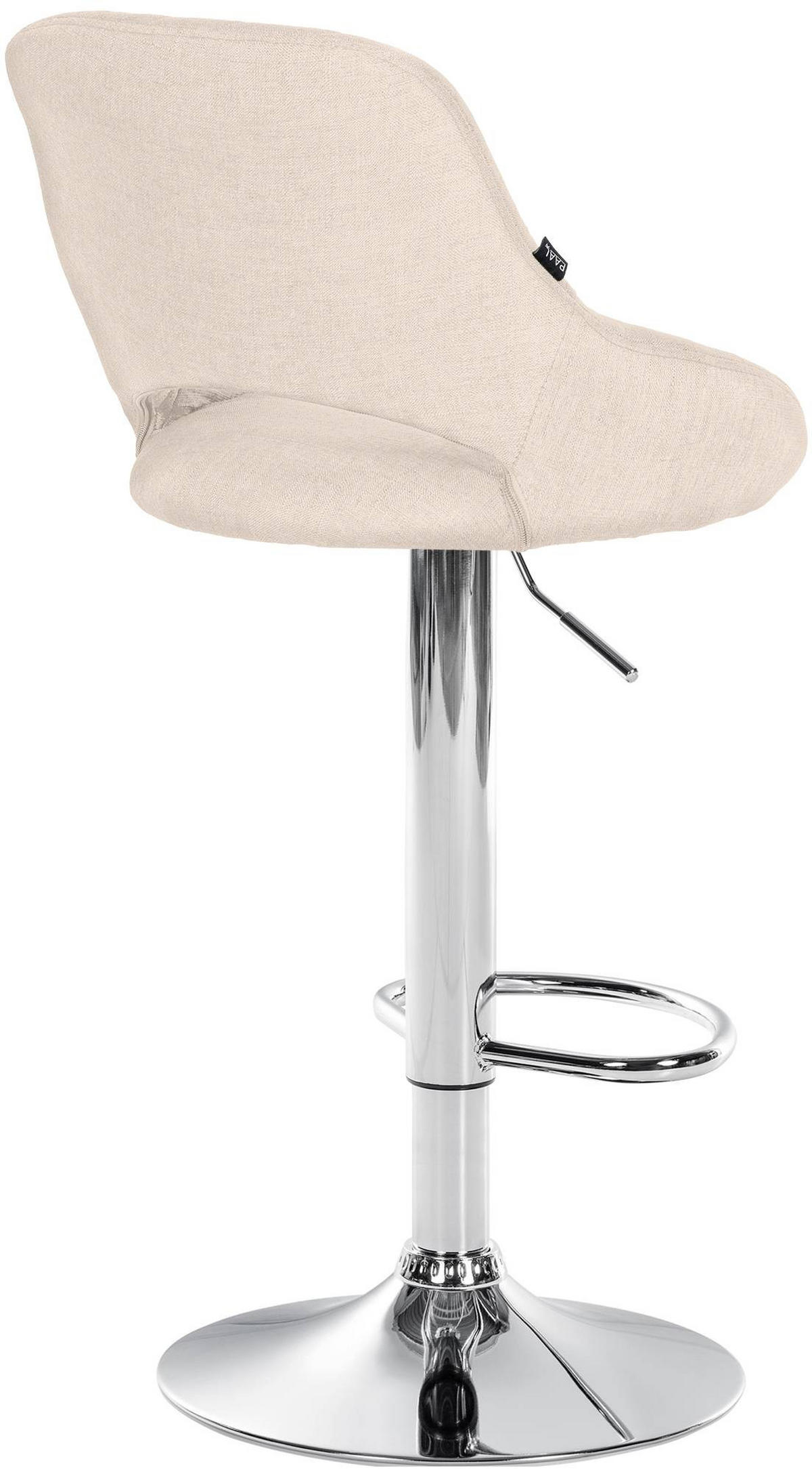 BARHOCKER Stoff Creme - Chromfarben/Creme, Textil/Metall (47/85/48cm) - CLP