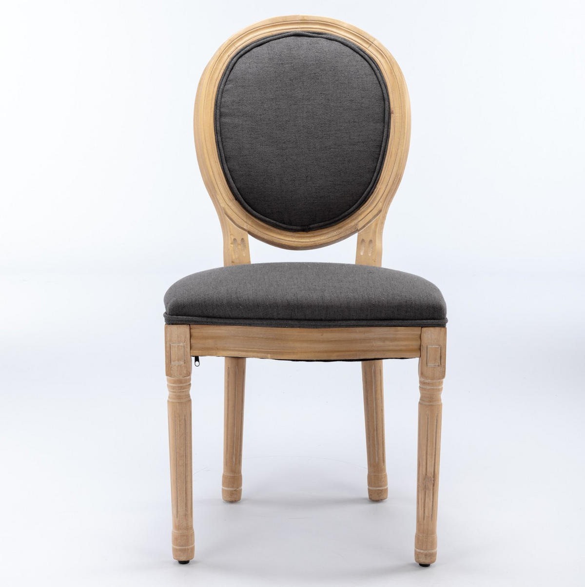 ESSZIMMERSTUHL Französischer Stil Leinen Grau 2er-Set - Grau, Holz (49/95/59.5cm) - Meubliv