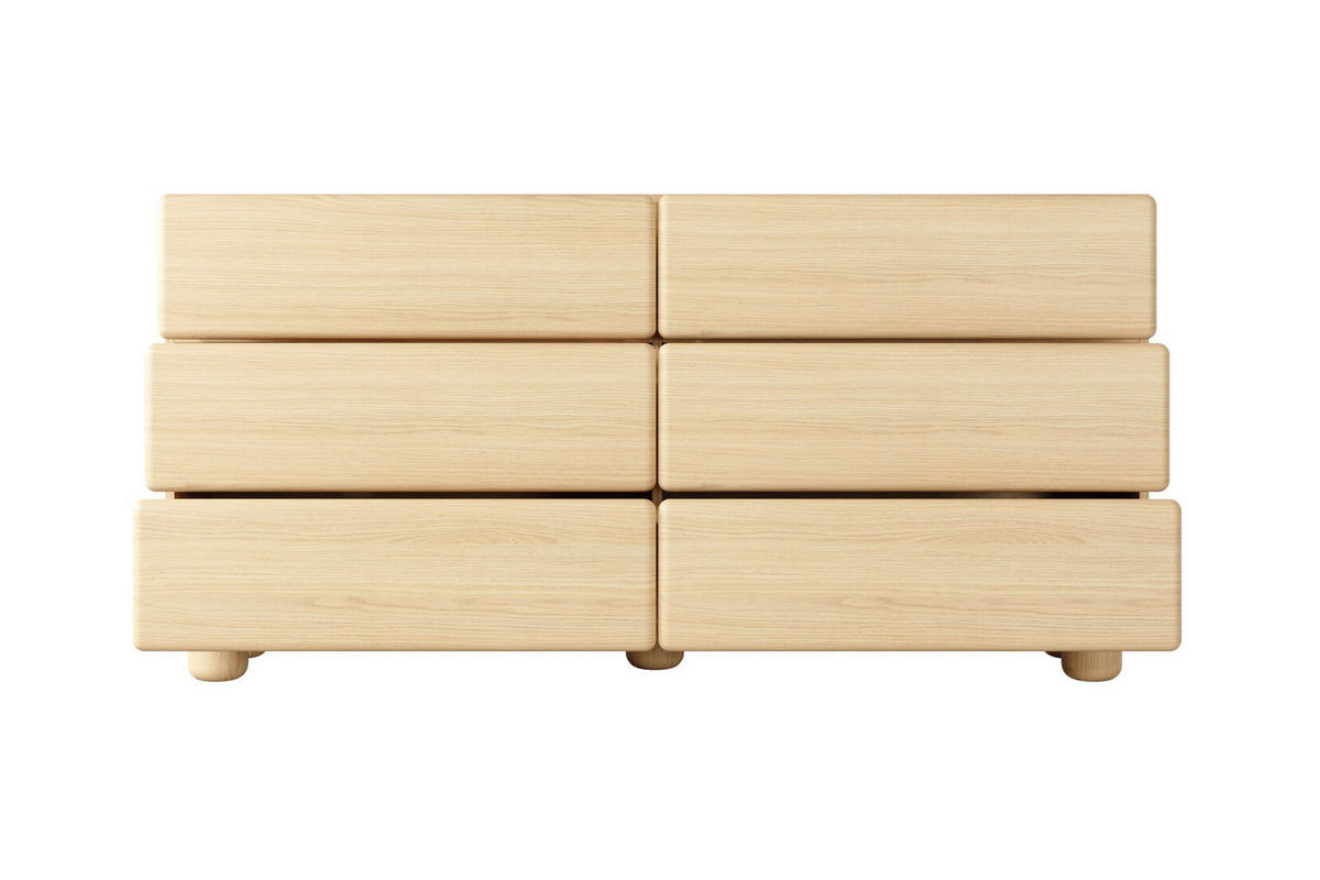 KOMMODE Boho 160 cm Bloom, Eiche Vicenza, 6 Schubladen - Eichefarben, Holz (160/80/38cm) - Emporius