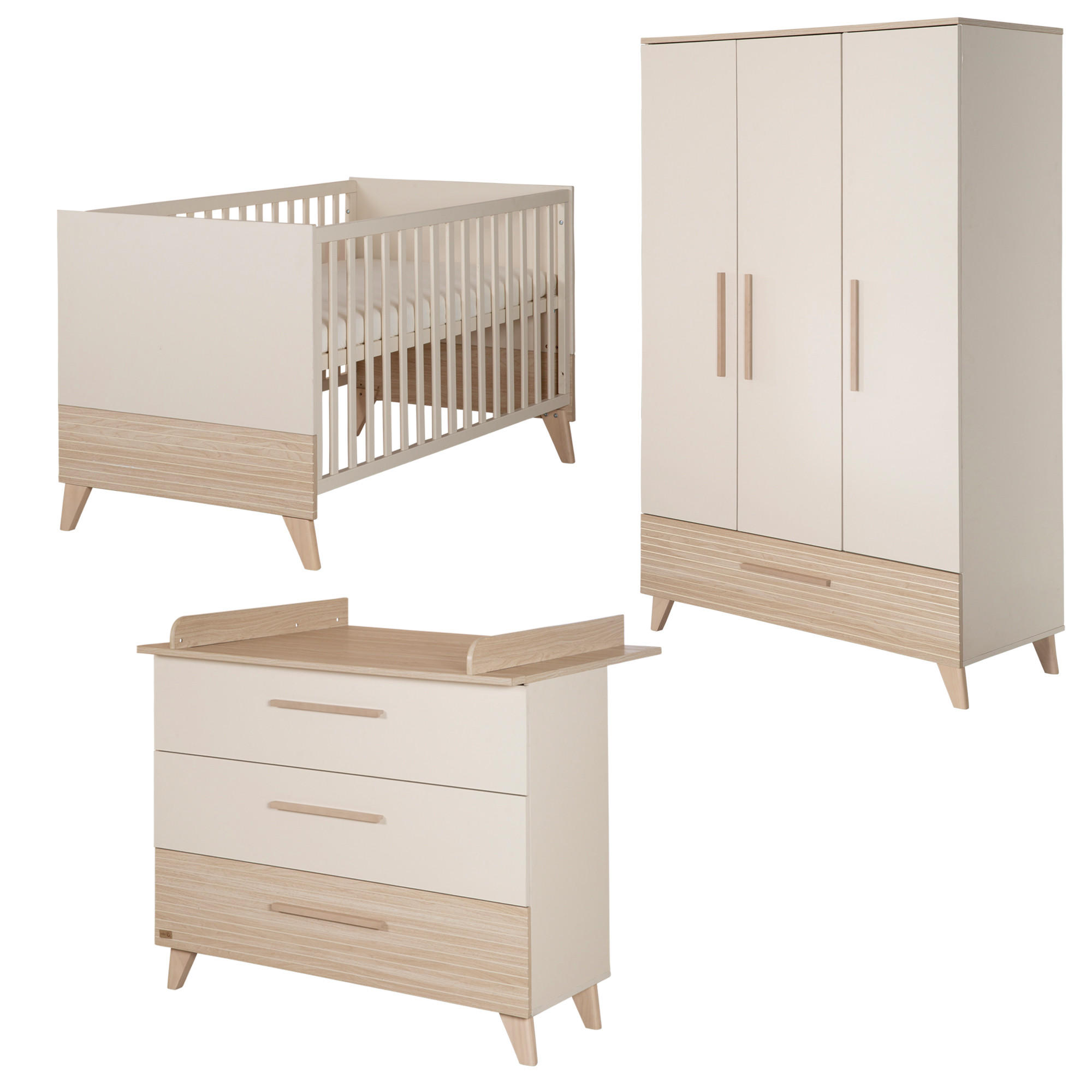 BABYZIMMER-SET Sidney 3-teilig - Kaschmir, Holz/Holzwerkstoff (118/190/52cm) - Roba