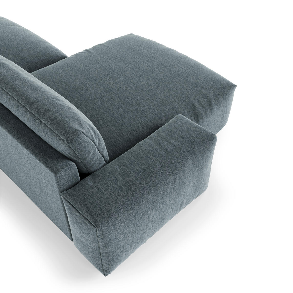SOFA Ecke links Doppeltes Gewebe (Tissu tramé toucher doux) Blau von Grau 310cm - Blau/Blaugrau, Textil (174/310cm) - Sia Home