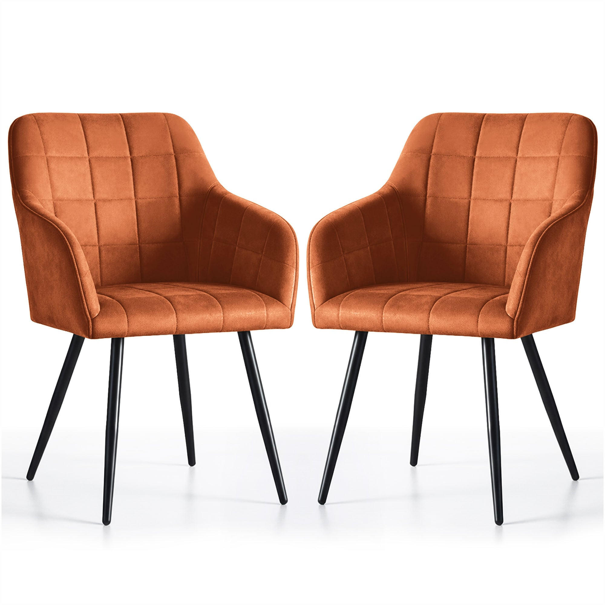 POLSTERSTUHL 2er Set, Metallbeine Bronze, Schwarz 54/82/58 - Schwarz, Textil (54/82/58cm) - RAUMHIRSCH FURNITURE