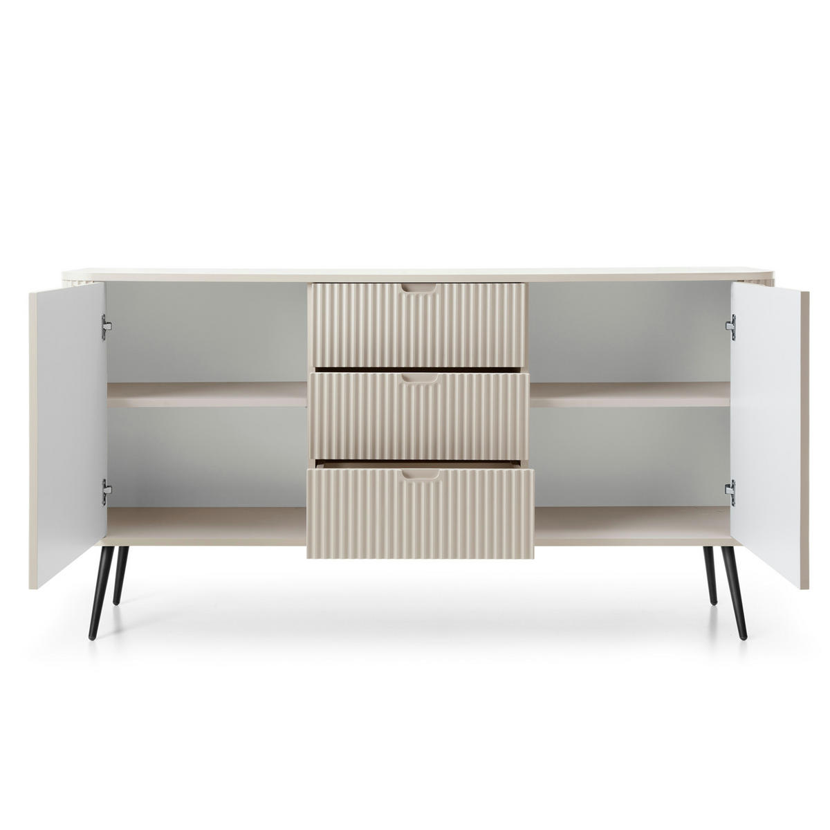 SIDEBOARD MORDEN KOM2 Abgerundeter Korpus Kaschmir Kaschmir - Kaschmir, Holzwerkstoff/Kunststoff (168/87/39cm) - Komodee