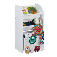 KINDERREGAL - Weiß, Holz/Holzwerkstoff (42.5/80.5/30cm) - Relaxdays