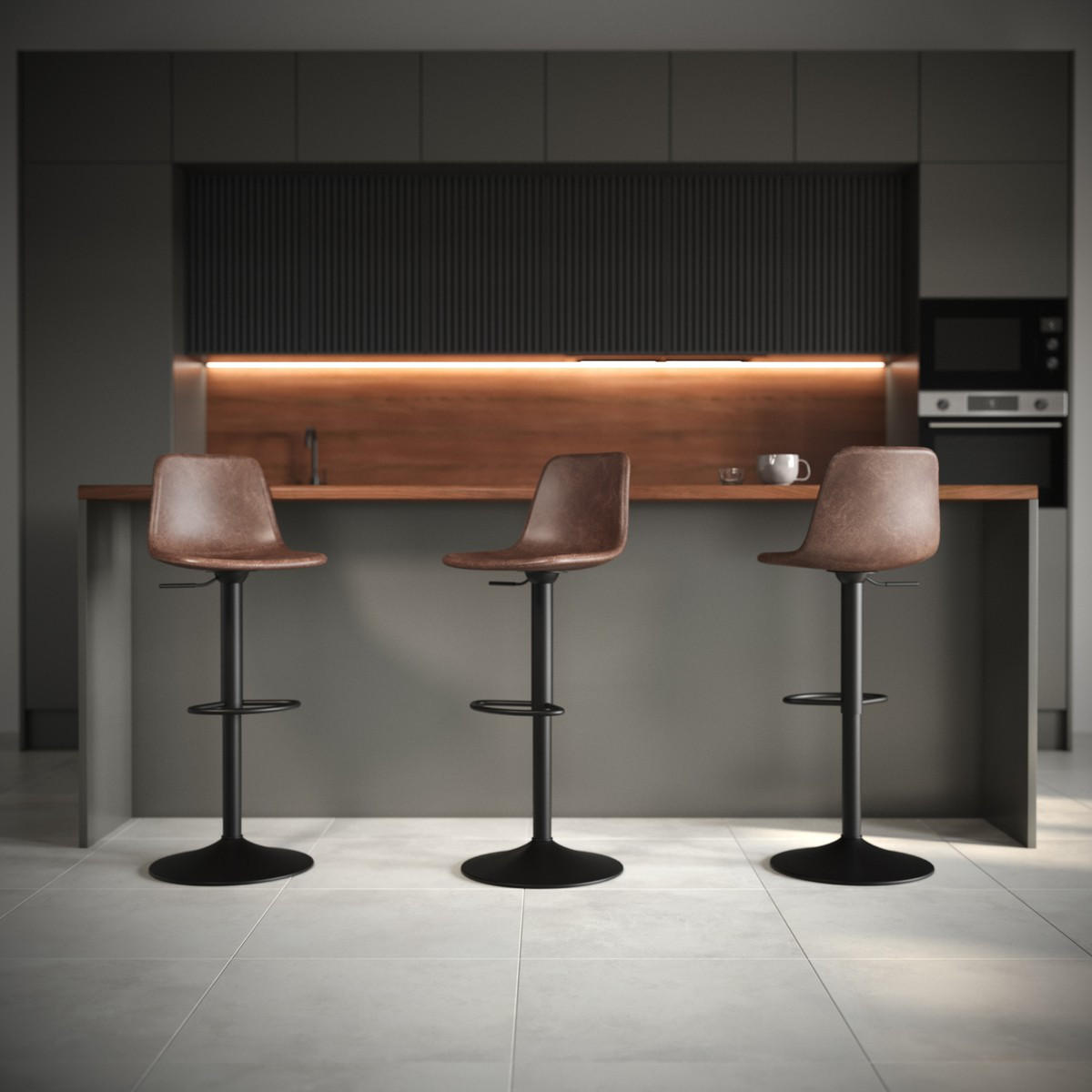 BARHOCKER (2er-set) - tomy 46/41/85 cm - Braun, Textil (41/85/46cm) - Calicosy