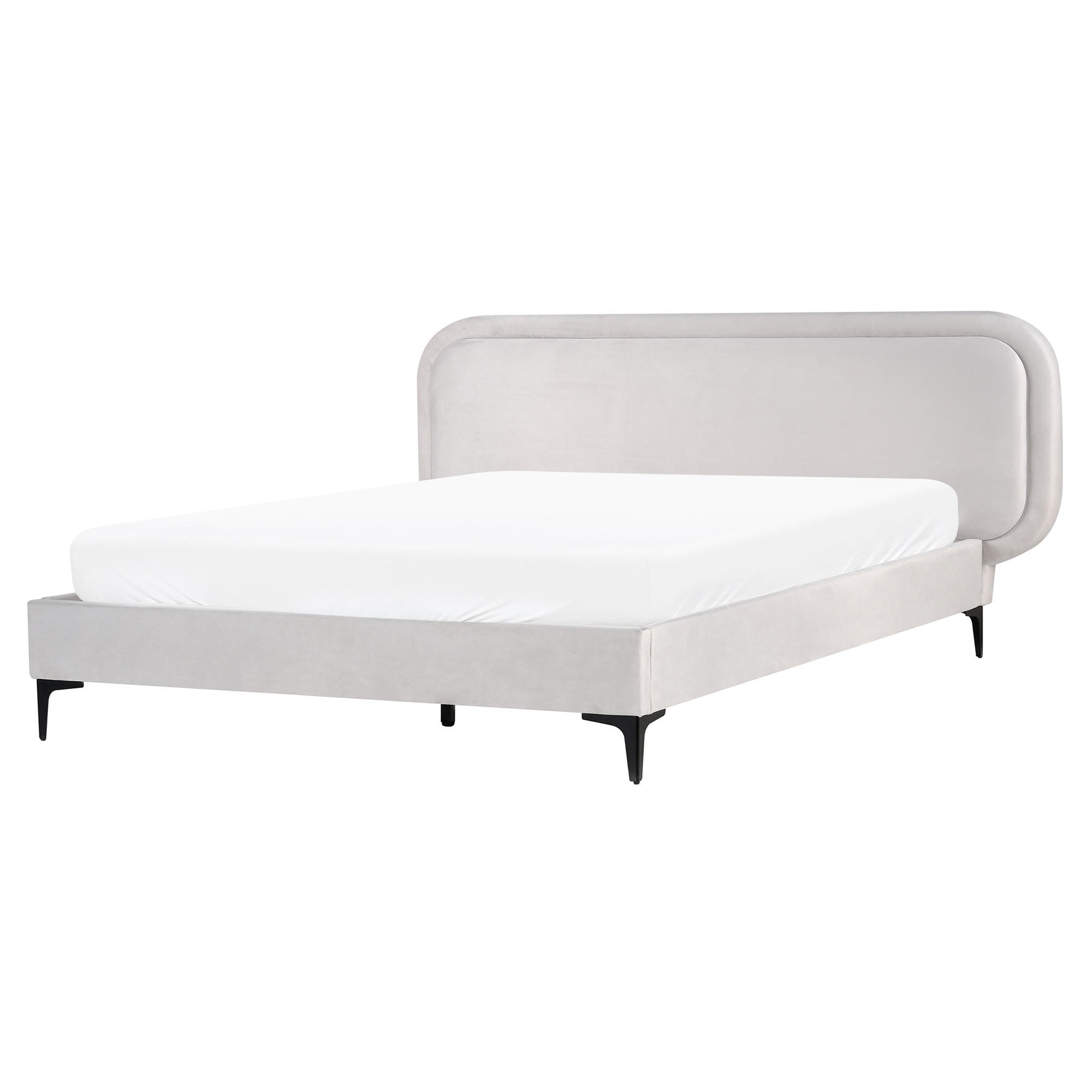 Beliani POSTEL s roštem 160/200 cm Světle šedá Suzette