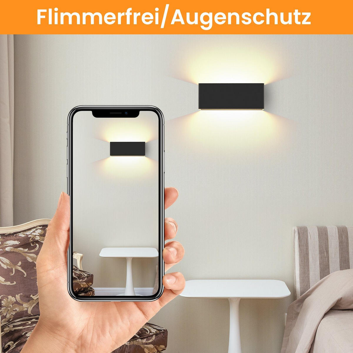 LED WANDLEUCHTE Herz - Schwarz, Metall (10/8/20cm) - Nettlife