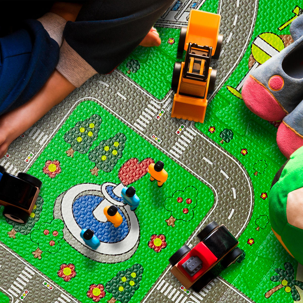 PUZZLEMATTE Straße - Grün, Kunststoff (31/31cm) - Relaxdays