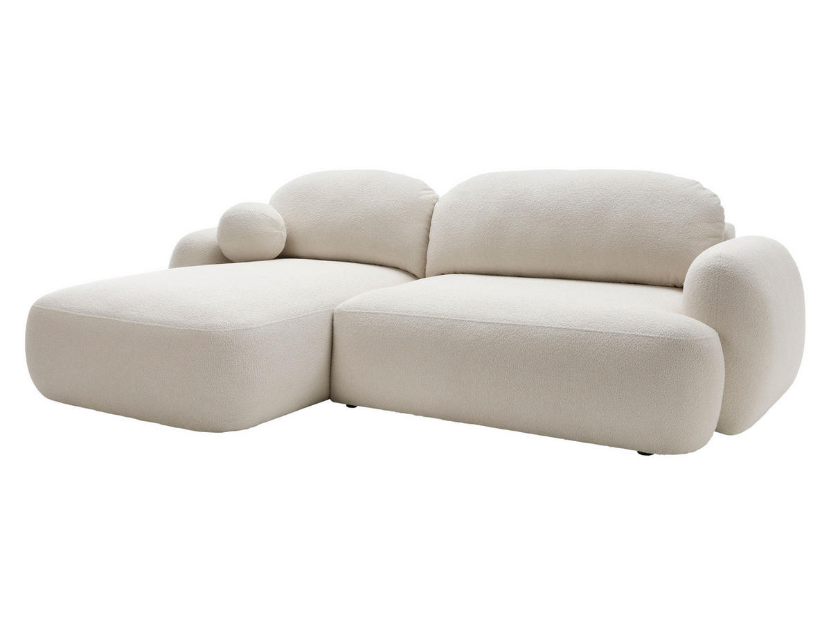 ECKSOFA Mayo, Seite: Links - Creme/Schwarz, Holz/Kunststoff (275/175cm) - MIRJAN24