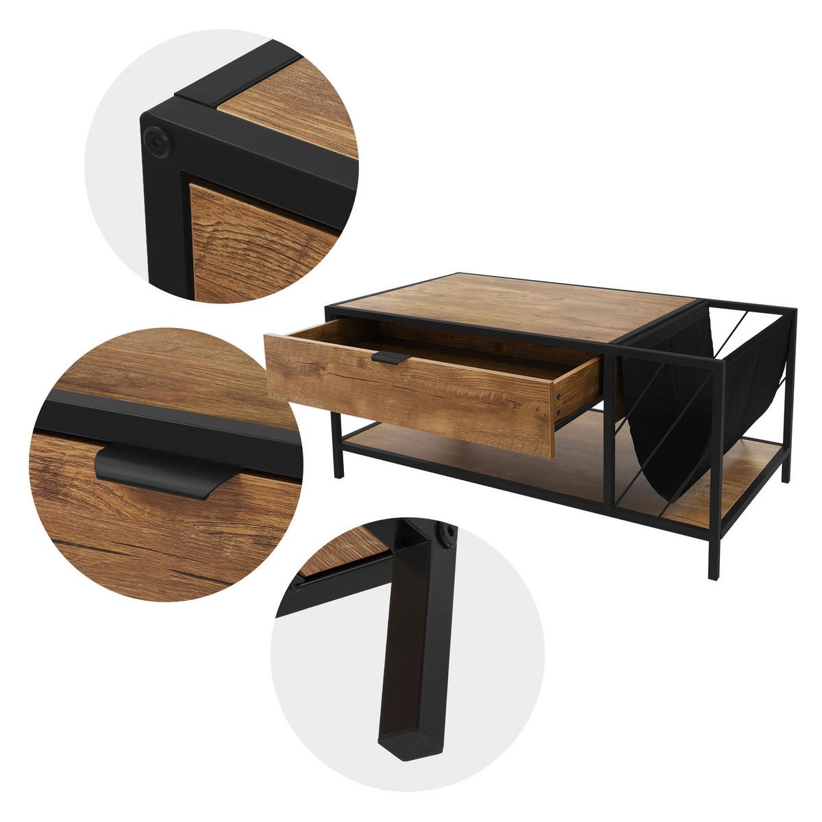 COUCHTISCH - Braun, Metall (54/100/45cm) - ML-DESIGN