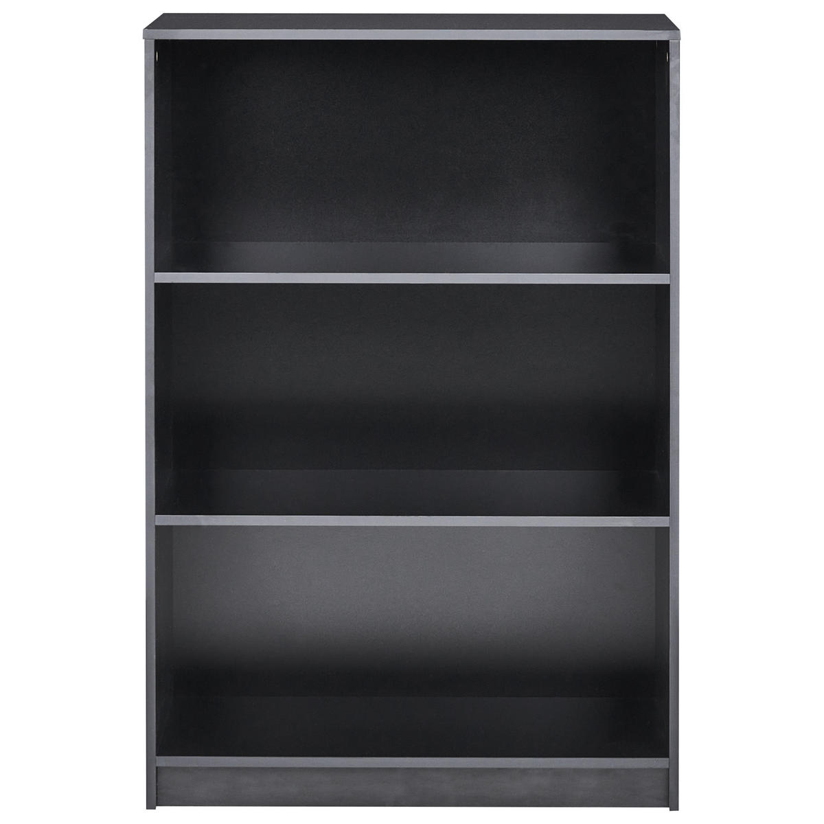 BÜCHERREGAL mit 3 Ebenen 117 cm Schwarz Zehna - Schwarz, Holzwerkstoff (80/117/40cm) - Beliani