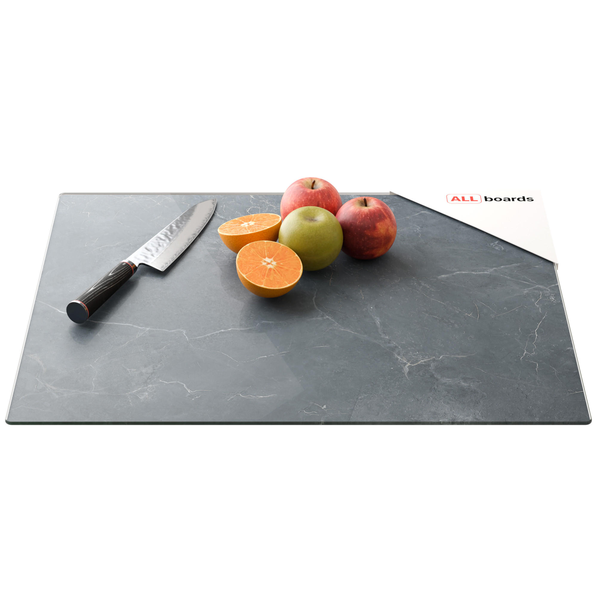 GLAS Herdabdeckplatte Schneidebrett ANTHRAZIT MARMOR 52x60 cm Multi-Platte Arbeitsplatte Herdschutz Deko für Küchen Gehärtetes - Anthrazit, Glas (60/0.4cm) - ALLboards