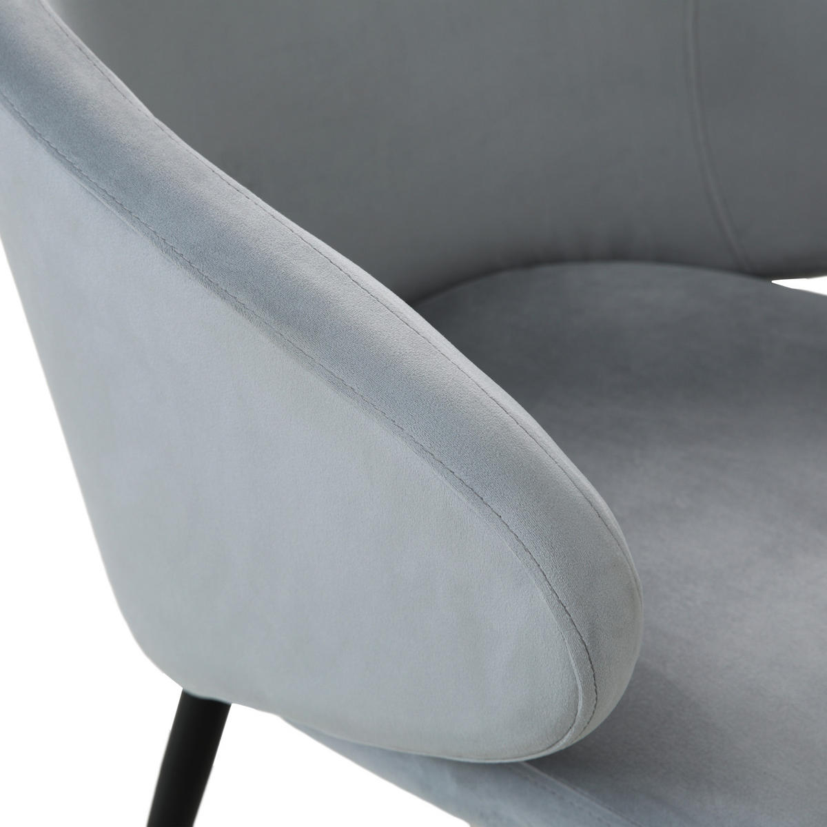 ESSZIMMERSTÜHLE AUDREY (2er Set) - Schwarz/Grau, Textil/Metall (57/77/56cm) - SVITA