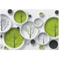 FOTOTAPETE 3D Abstrakt Grün 150x105 cm - Multicolor, Papier (150/105cm) - Wallarena