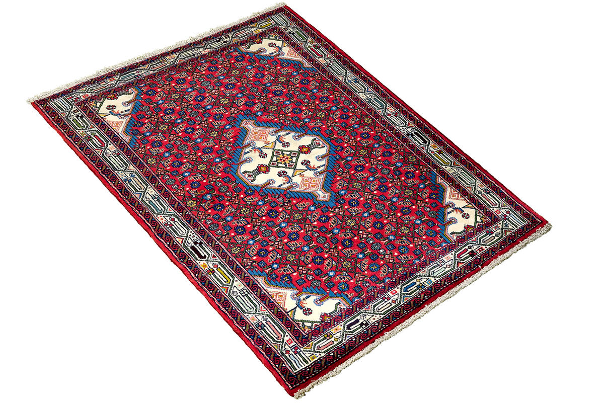 TEPPICH Assadabad Rot 154/107 cm Schurwolle - Rot, Textil (107/154cm) - Looma