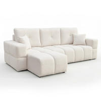 ECKSOFA BUENO mit Schlaffunktion und Bettkasten, Stoff Creme - Creme, Kunststoff/Textil (250/148cm) - Idohome