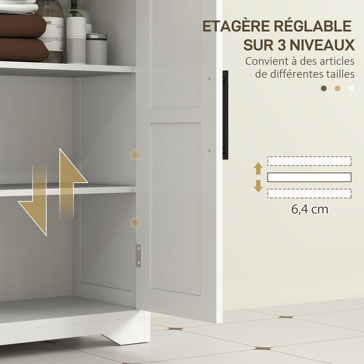 BADSCHRANK Weiß 81,2/30/83,8 cm - Weiß, Holzwerkstoff (81.2/83.8/30cm) - PANGIVO